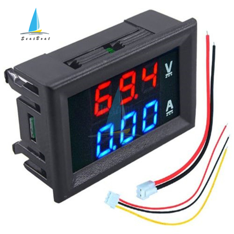 DC 100V 10A Mini Digital Voltmeter Ammeter Panel Amp Volt Voltage Current Meter Tester Detector 0.56