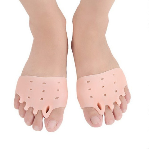 2pcs/Pair Silicone Comfortable Toe Braces 5-holes Hallux Valgus Straightener Orthodontic Foot Toe Braces For Foot Care ► Photo 1/6