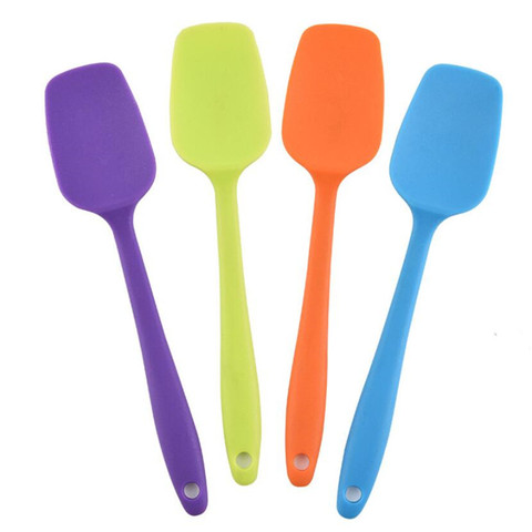 21CM Hot Universal Heat Resistant Integrate Handle Silicone Spoon Scraper Spatula Ice Cream Cake Kitchen Tool Utensil ► Photo 1/6