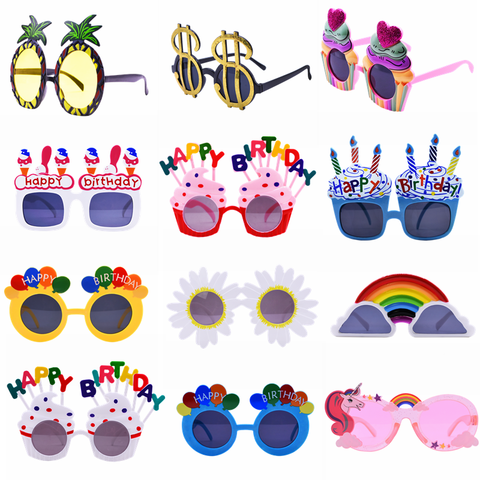 Birthday Party Glasses Funny Candle Sunflower Rainbow Sunglasses Happy Birthday Photo Booth Props Supplie Kids Favor Party Decor ► Photo 1/6