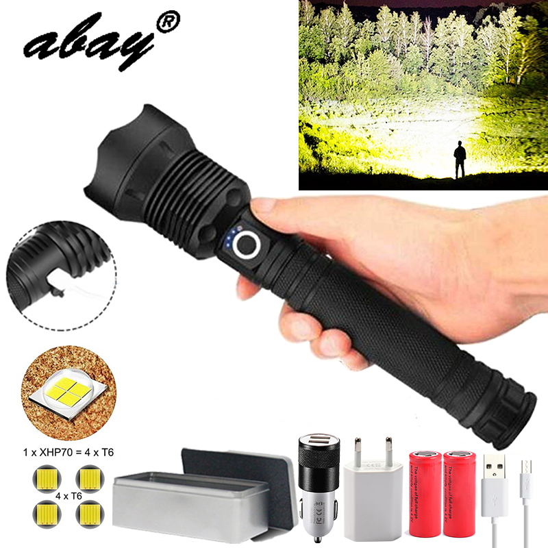 300000 LM XHP90.2 Most Powerful LED Flashlight USB Rechargeable LED Torch XHP90 