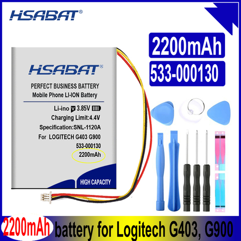 HSABAT 533-000130 2200mAh Battery for LOGITECH G403 G900 G703 x100 Wireless Mouse Batteries ► Photo 1/6