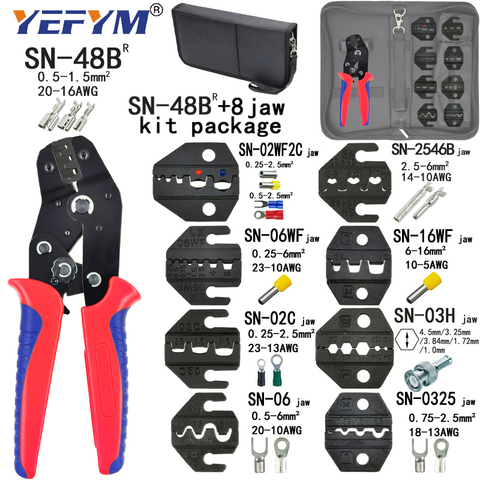 Crimping Pliers SN-48B 8 Jaw Kit Package for 2.8 4.8 6.3 VH2.54 3.96 2510/tube/insuated Terminals Electrical Clamp Tools Mini ► Photo 1/6