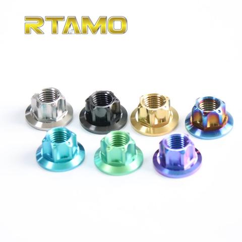 Titanium Nuts M6 M8 M10M12 M14 Flange Nut Screws Ti Bolt s for Motorcycle Bicycle Bike Parts ► Photo 1/6