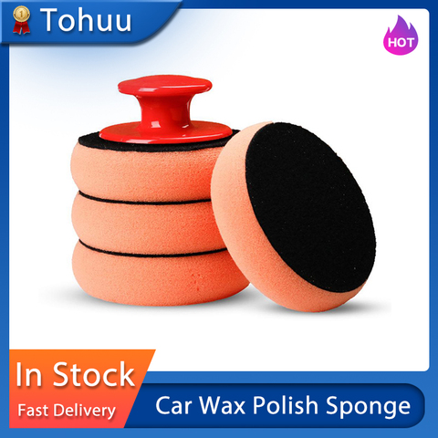 Car Wax 5-piece Set Of Car Polish Sponge Durable Dual-use Automobile Wash Polishing Pad Manual Home Cleaning Tool ► Photo 1/6