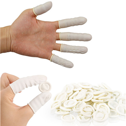 SUEF 10/20/30pcs New Arrival 100pcs Natural Rubber Gloves Finger Cots Latex Fingertip Protective Disposable @1 ► Photo 1/6