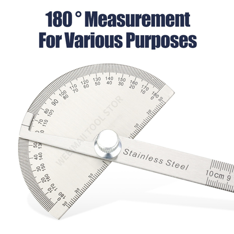 180 Degree Protractor Metal Angle Finder Goniometer Angle Ruler Stainless Steel Woodworking Tools Rotary Measuring Ruler 100/150 ► Photo 1/1