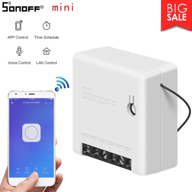 SONOFF MINI Two Way Smart Panel DIY Switch FOR Amazon Alexa Google Home 60% OFF 