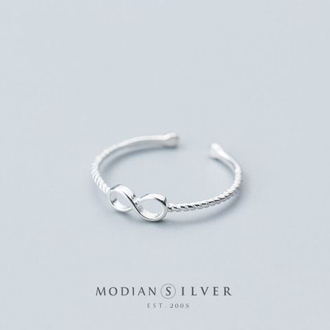 Modian Mobius 925 Sterling Silver Infinite Love Slim Ring for Women Fashion Twist Free Size Ring Fine Jewelry Memorial Gift ► Photo 1/2