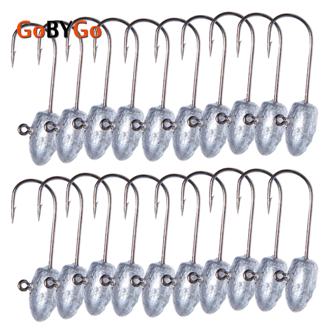 GoByGo 20Pcs/Lot Exposed Lead Jig Head 27mm 3g Barbed Hook Soft Lure Jigging Hook Fishing Hooks Fishing Tackle WLH004 ► Photo 1/6