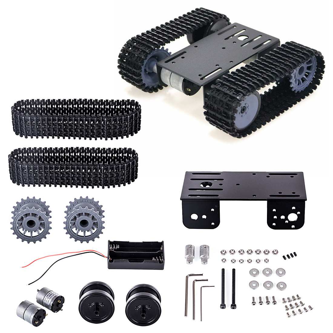 DIY TP101 Roboter Auto Elektronik Kit Tank Chassis Plattform Arduino Blau 