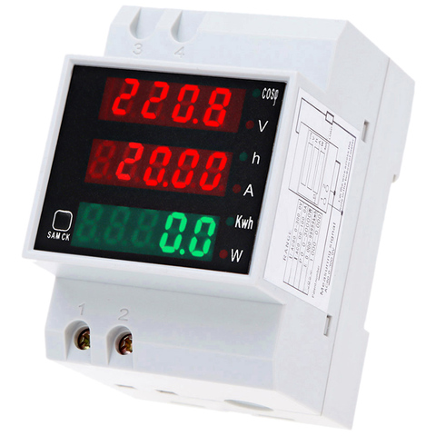 D52-2047 AC80-300V 100A Multi-functional Digital Din Rail Current Voltage Power Factor Meter Ammeter Voltmeter amperemeter ► Photo 1/6