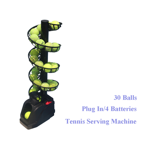 Tennis Ball Machine Tennis Serving Machine Lightweight Tennis Toss Machine Plug In/Batteries 30 Balls ► Photo 1/3