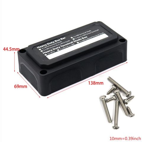 Heavy Duty 4 Way Bus Bar/Power Distribution Box With Screw On Cover - 300A ► Photo 1/3