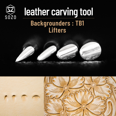 SOZO TB1 Leather Work Carving Pattern Stamps Lifters Sheridan Saddle Making Printing Tools Set 304 Stainless Streel ► Photo 1/6