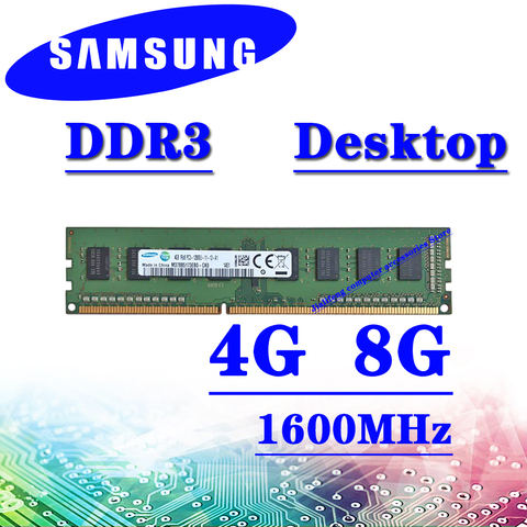 Samsung  desktop computer memoryddr3 4GB 8GB 1600MHz RAM PC3 10600U 12800U DDR3 1333MHz 16GB 32GB 2GB ► Photo 1/3