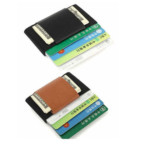 1 Piece Fiber New Small Magic Minimalist Wallet Slim Card Holder Elastic Credit Card Holder Business ID Card Holder Cash Purse ► Photo 1/6