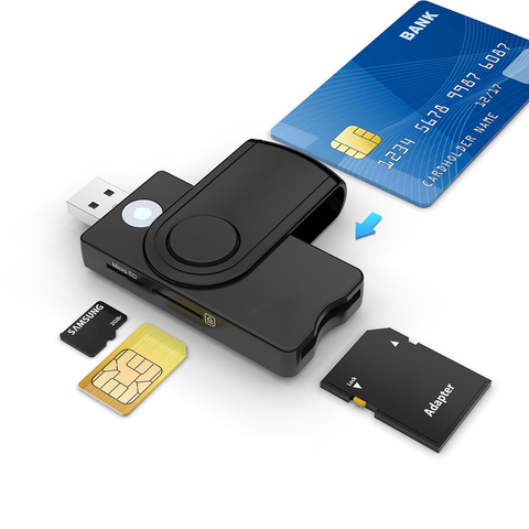 UTHAI for Windows 7 8 10 Linux OS, USB SIM smart card reader, for bank card IC / ID EMV SD TF MMC card reader USB-CCID ISO 7816 ► Photo 1/6