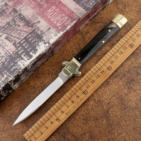 9 inch Italian Mafia D2 blade horn handle survival hunting self-defense tactics multifunctional kitchen fruit folding AKC knife ► Photo 1/6