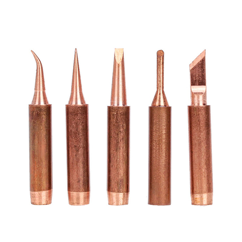 5pcs/lot 900M-T Pure Copper Soldering Iron Tip Lead-free Solder Tips Welding Head BGA Soldering Tools Branding Iron ► Photo 1/6