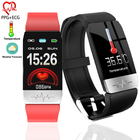 New T1 Smart Bracelet Thermometer Body Temperature Measurement Health Heart Rate Smart Band Watch Waterproof Fitness Tracker ► Photo 1/6