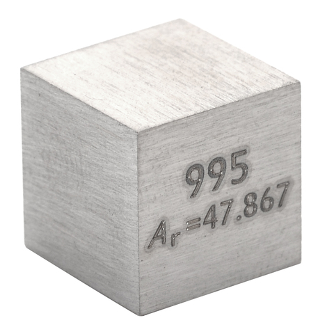 1Pcs 99.5% High Purity Metal Ti Block Pure Titanium Cube 10mm Carved Element Periodic Table Collection For Class Teaching Tools ► Photo 1/6