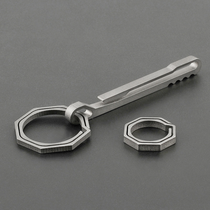3Pcs/Set Titanium Alloy Keychain Mini Rattlesnake Octagon Ring EDC ...
