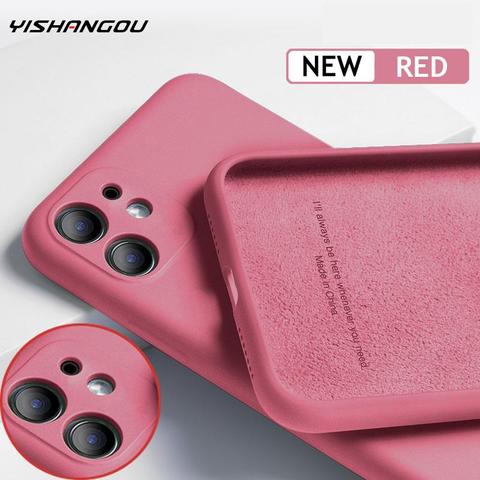 For iPhone 11 12 Pro SE 2 Case Luxury Original Silicone Full Protection Soft Cover For iPhone X XR 11 XS Max 7 8 6 6s Phone Case ► Photo 1/6