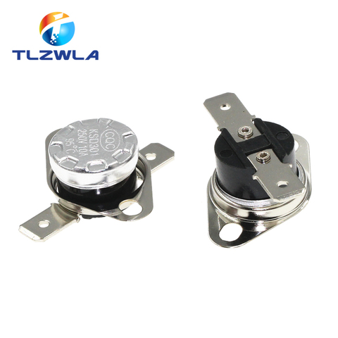 2PCS Normally Open KSD301 10A 250V 40-135 degree Bakelite KSD-301 Temperature Switch Thermostat Sensor 50 60 65 70 75 80 90 100 ► Photo 1/4