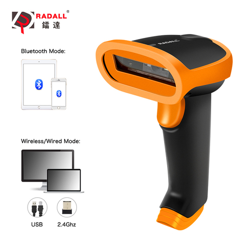 RADALL Wireless Barcode Scanner Wired Bar Code Scanner  1D/2D QR Code Barcode Reader for Inventory POS Terminal Wireless Scanner ► Photo 1/6