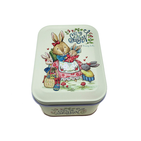 Peter Rabbits Tin Candy Boxes Jewelry Pill Small items Storage Organizer Case 10.5X6.2X7.8cm Easter decorations ► Photo 1/6