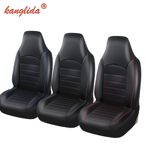 KANGLIDA  2PCS Front Pu Leather Car Seat Covers Fashion Style High Back Bucket Auto Interior Car Seat Protector For Cars ► Photo 1/6