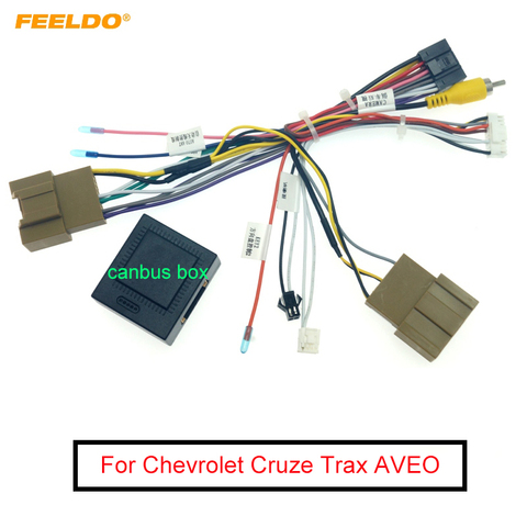 FEELDO Car 16pin Audio Wiring Harness With Canbus Box For Chevrolet Cruze Trax AVEO Stereo Installation Wire Adapter ► Photo 1/6