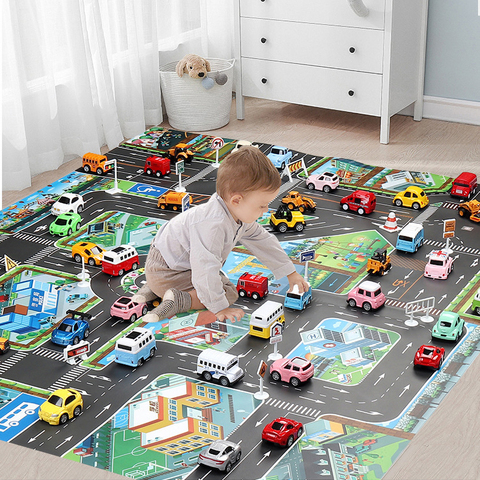 Baby Play Mat Road Carpet for Kids Cartoon Traffic Rug Little Boys and Girls Indoor Toys Playmat Babies Playing Educational Mat ► Photo 1/6