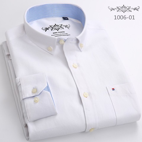 2022  Dress Shirt Plus Size New Oxford Fabric Cotton Excellent Comfortable Slim Fit Button Collar Business Men Casual ► Photo 1/6