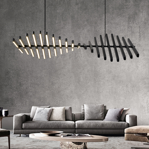 Modern LED Chandelier lighting Nordic loft Black/White hanging lights living room home deco Pendant lamp restaurant Bar fixtures ► Photo 1/6