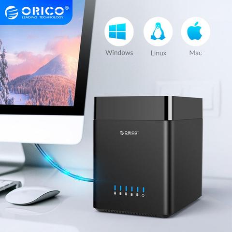 ORICO Hard Drive Docking Station 2/5 Bay USB3.0 Type-C 3.5 Inch HDD Enclosure With 12V Power Aadapter Magnetic Technology ► Photo 1/6