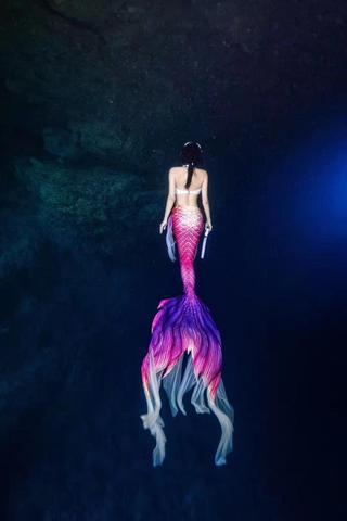 2022 HOT Purple Black Big Mermaid Tail Kid Adult Women Men Mermaid Tail with Flipper Beach Mermaid Costume for Photo Shooting ► Photo 1/6