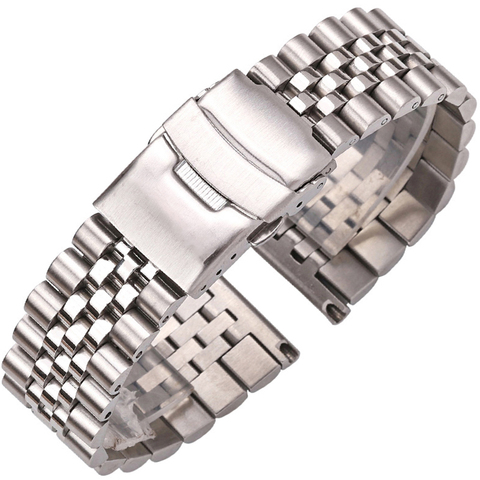 Stainless Steel Watch Bracelet Strap 20mm 22mm 24mm Women Men Silver Solid Metal Watchband Accessories ► Photo 1/6