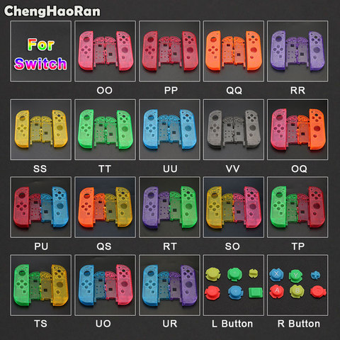 ChengHaoRan For Nintendo Switch Joy-Con Replacement Housing Shell Cover for NS NX JoyCons Controller Case Clear Green Pink ► Photo 1/6
