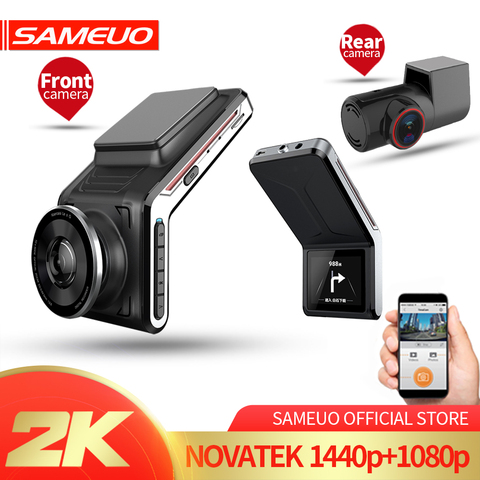 Sameuo U2000 dash camera 2k front and rear FHD1080p dual Lens dash cam wifi smart car dvr Auto Night Vision 24H Parking Monitor ► Photo 1/6