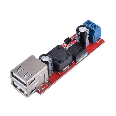 DC 6V-40V 12V To 5V 3A Dual USB Charger DC-DC Step-down Converter Module LM2596 ► Photo 1/6