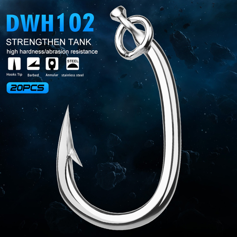 20pc PROBEROS Brand Saltwater Fishing Hook Tuna Hook 10/0#-16/0# Model stainless steel fishhook Made in Taiwan ► Photo 1/5
