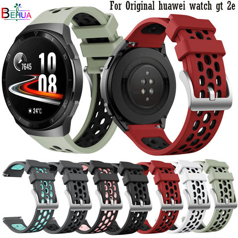 BEHAU Sport Silicone Watch Strap For Huawei watch GT 2e original SmartWatch band Replacement GT2e WristBand 22mm Bracelet belt ► Photo 1/6