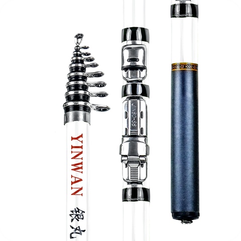 JOSBY Carbon Fiber Telescopic Spinning Fishing Rod 1.5/1.8/2.1/2.4/2.7/3.0M Sea Travel Mini ► Photo 1/6