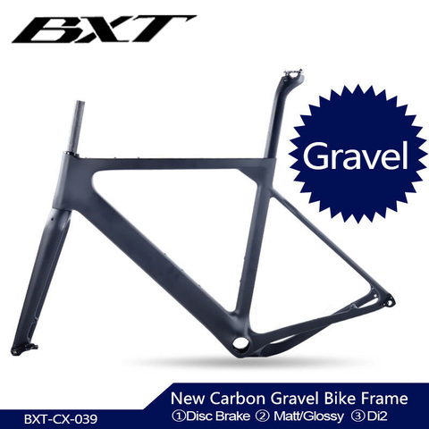 2022 Carbon Gravel Bike Frame Thru Axle 142mm disc cyclocross carbon frame Gravel 700C Carbon Bike Frame Di2 Gravel Frame Fork ► Photo 1/6