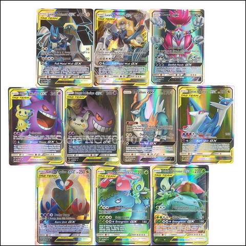 No Repeat 60 100 pcs Pokemon Different Cards MEGA Flash Card EX Game Collection Cards Gifts for Children ► Photo 1/6