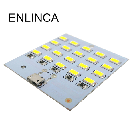 USB Light 5730 smd 5V 430mA~470mA White  Mirco Usb 5730 20 LED lighting panel USB mobile light Emergency night light ► Photo 1/4