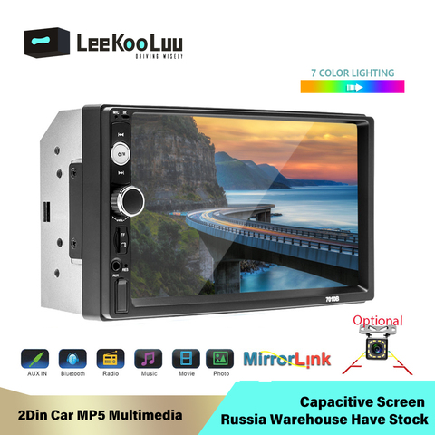 LeeKooLuu 2 Din Car Radio Mirror Link (for Android Phones) Capacitive Screen Autoradio Central Multimedia MP5 2Din Radio Player ► Photo 1/6