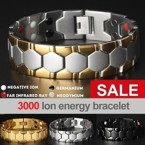 Men's Magnetic Ions Therapy Energy Bracelet